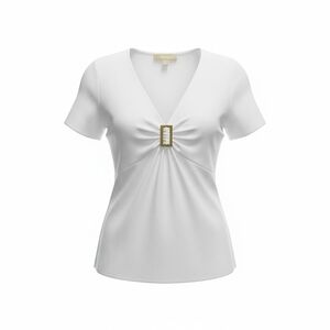 Michael Kors Women's Medium Y2K Inspired Top With A Gold Detail Buckle Old Money